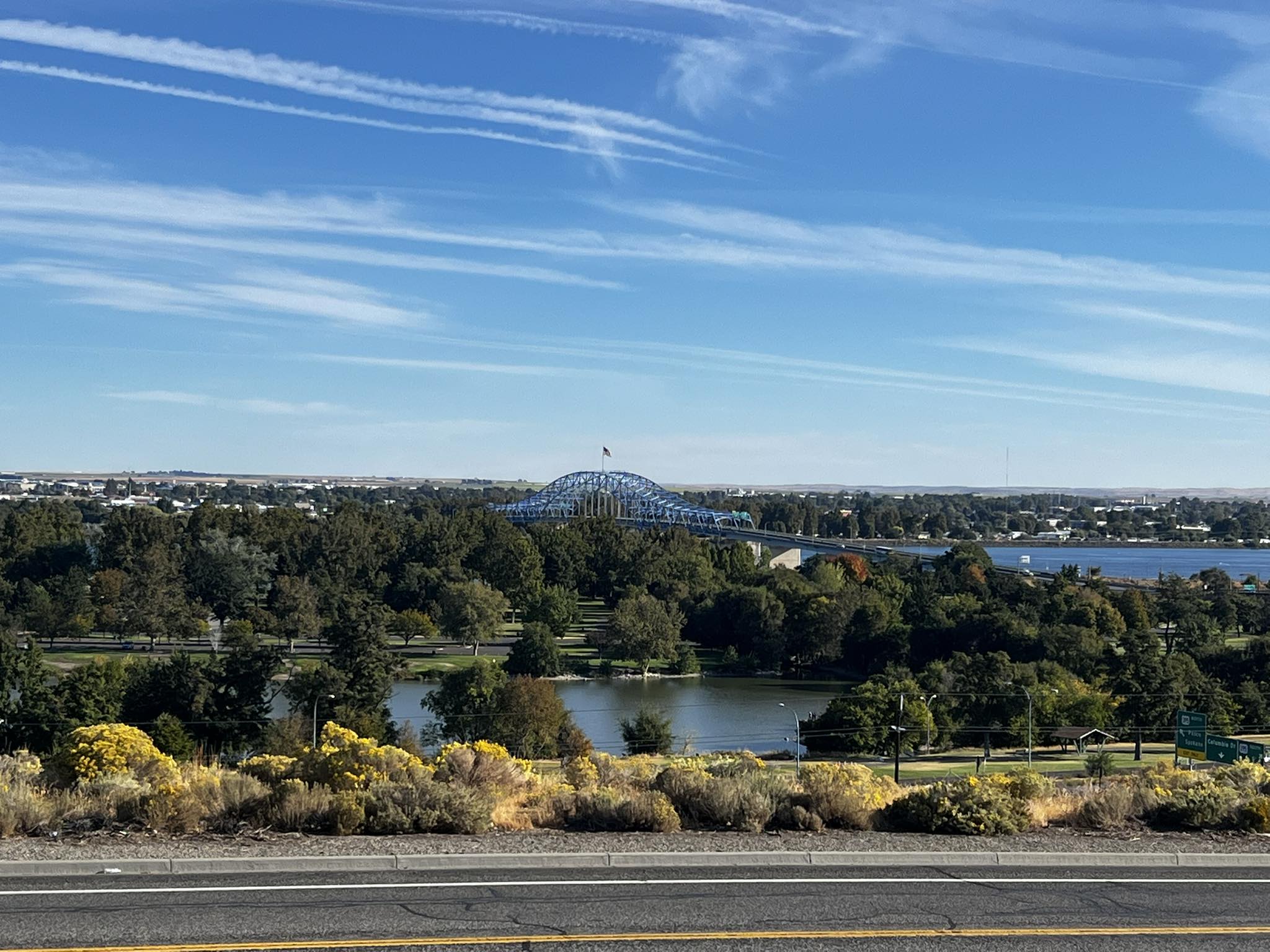 Columbia River bridge and Tri-Cities Washington landscape