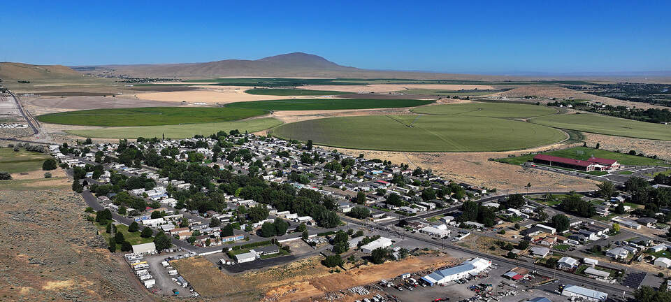 Aerial view of the Lewis and Clark Ranch property in West Richland, WA