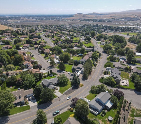 Aerial view of the Southridge neighborhood in Kennewick, WA